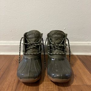 Olive green winter boots